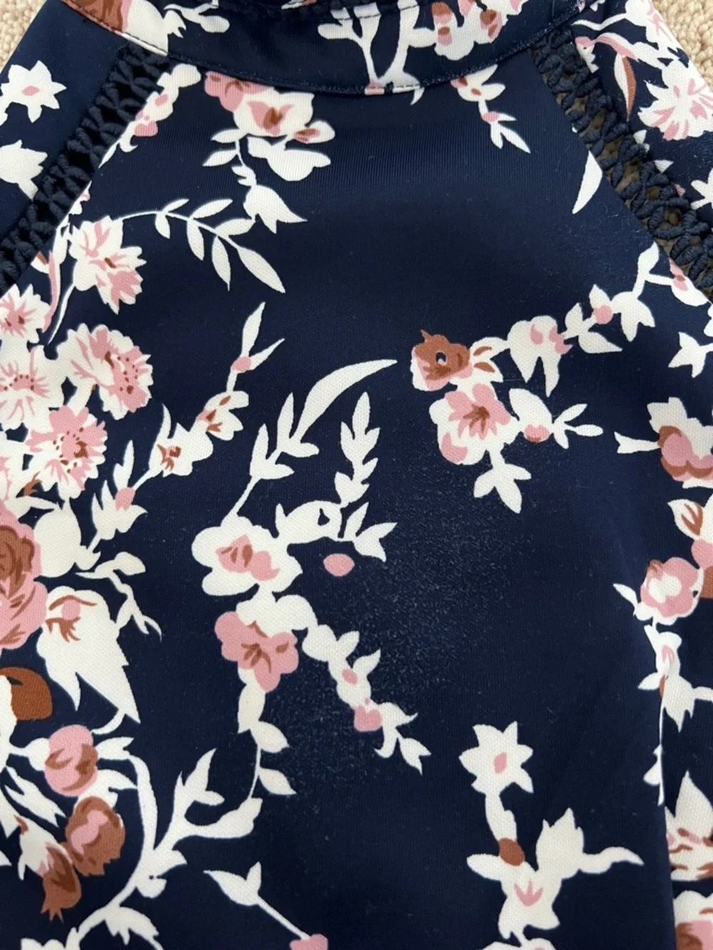 B Darlin Navy Floral Halter Fit-and-Flare Dress - Picture 5 of 7